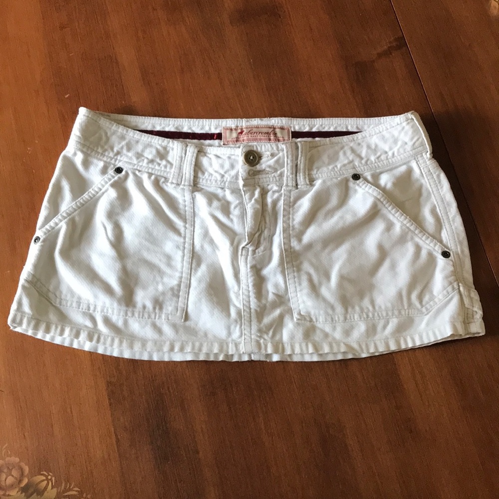 Abercrombie white jean mini skirt
